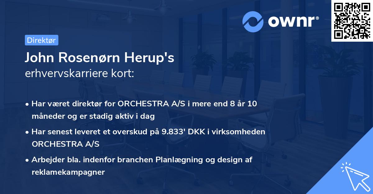 John Rosenørn Herup's erhvervskarriere kort