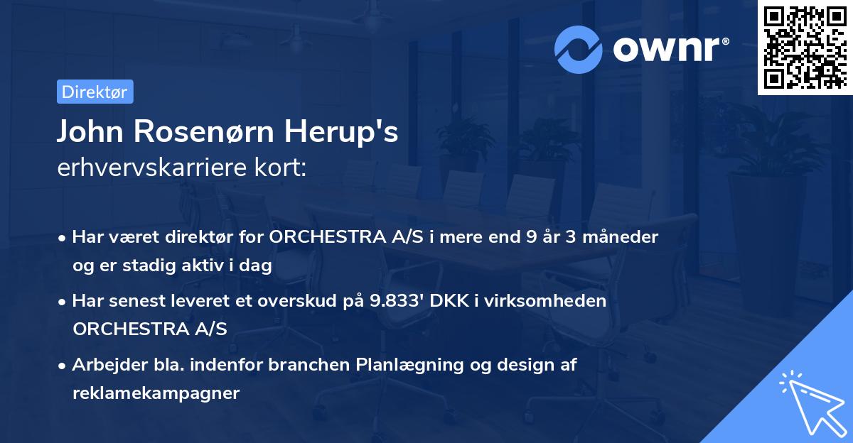 John Rosenørn Herup's erhvervskarriere kort