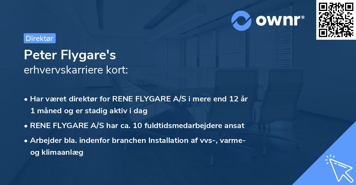 Peter Flygare's erhvervskarriere kort