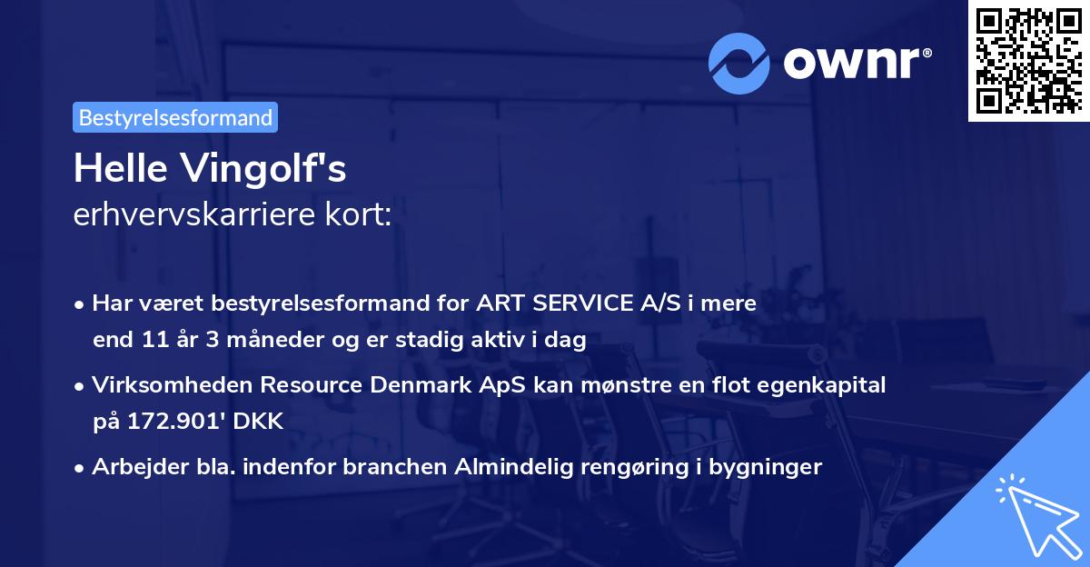 Helle Vingolf's erhvervskarriere kort