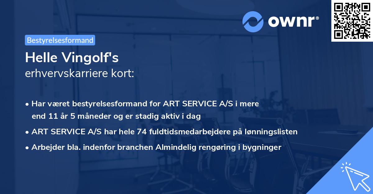 Helle Vingolf's erhvervskarriere kort