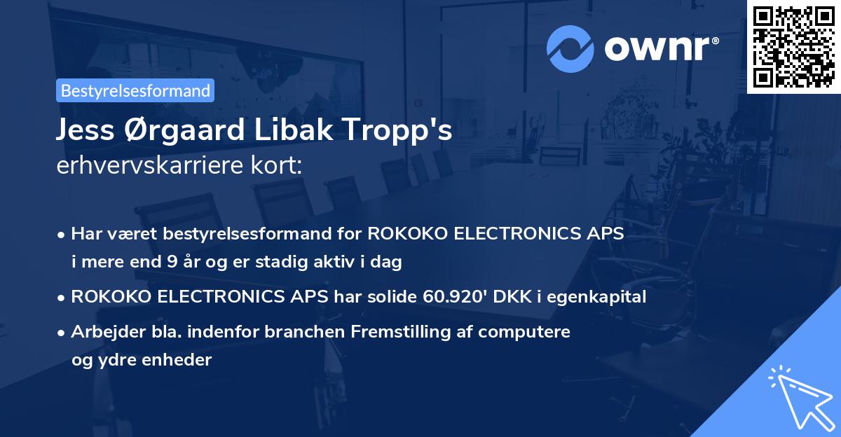 Jess Ørgaard Libak Tropp's erhvervskarriere kort