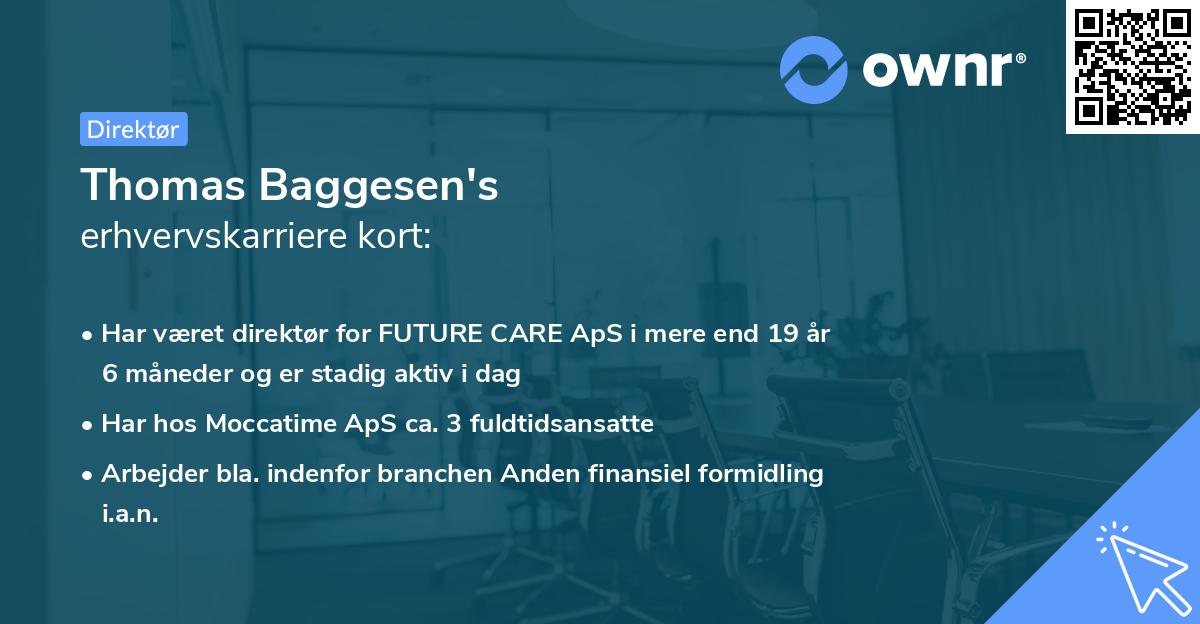Thomas Baggesen's erhvervskarriere kort