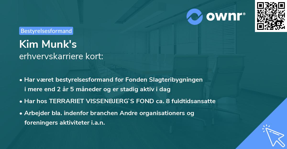 Kim Munk's erhvervskarriere kort