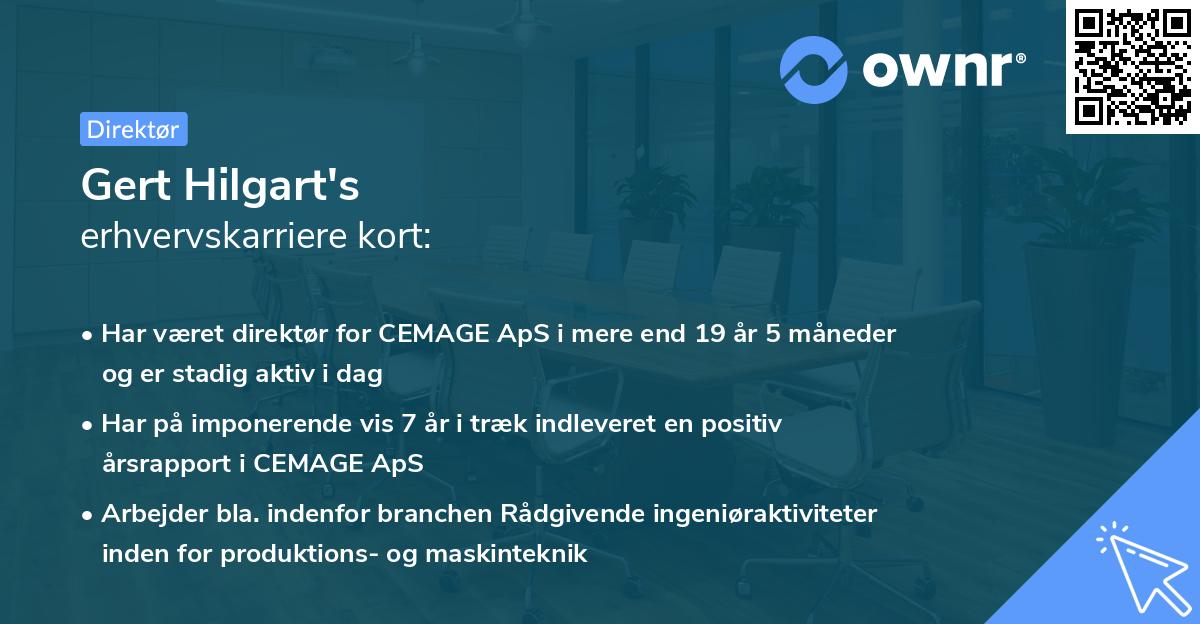 Gert Hilgart's erhvervskarriere kort