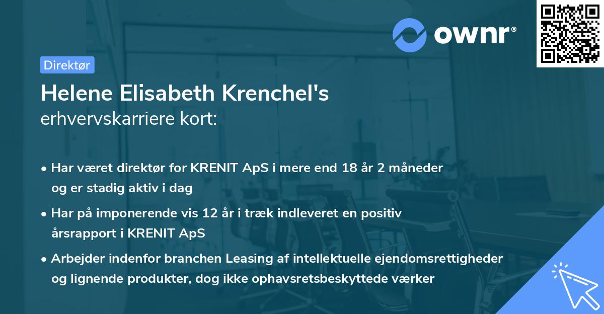 Helene Elisabeth Krenchel's erhvervskarriere kort