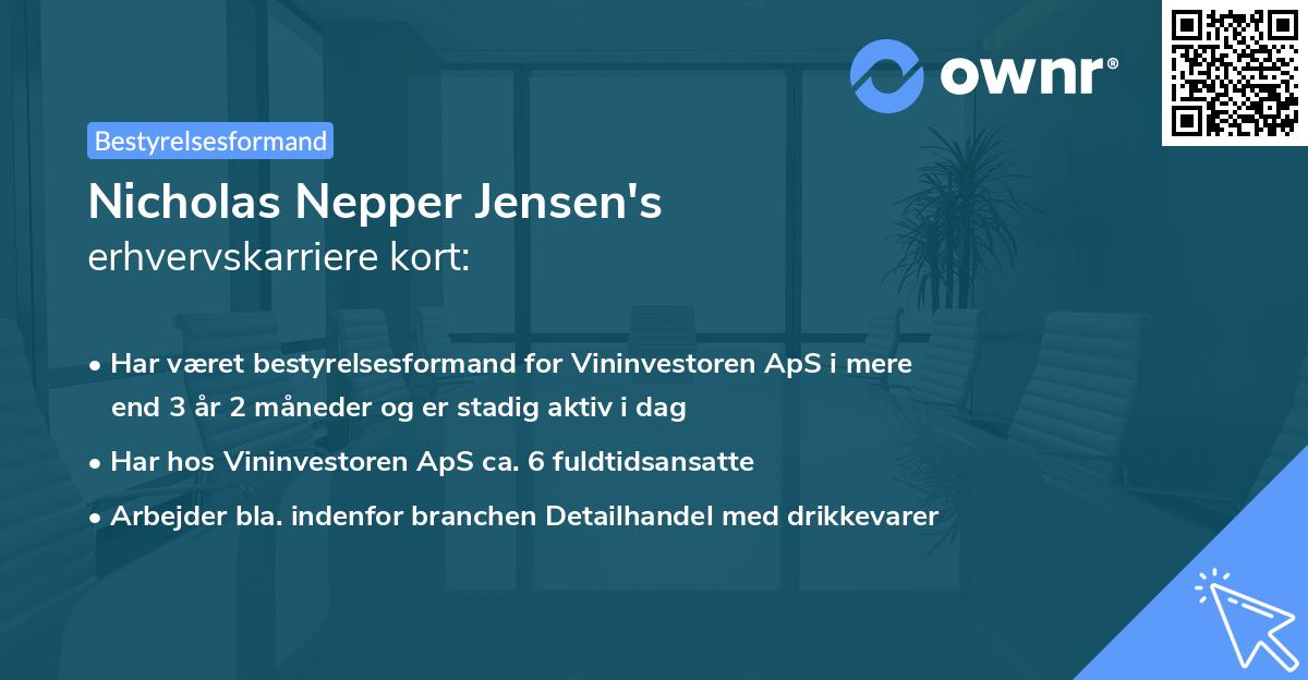 Nicholas Nepper Jensen's erhvervskarriere kort
