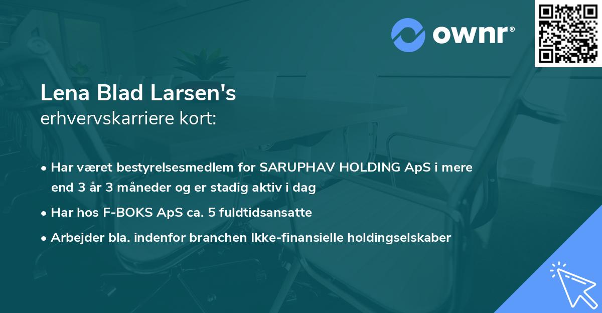 Lena Blad Larsen's erhvervskarriere kort
