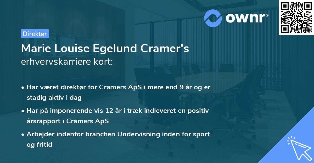 Marie Louise Egelund Cramer's erhvervskarriere kort