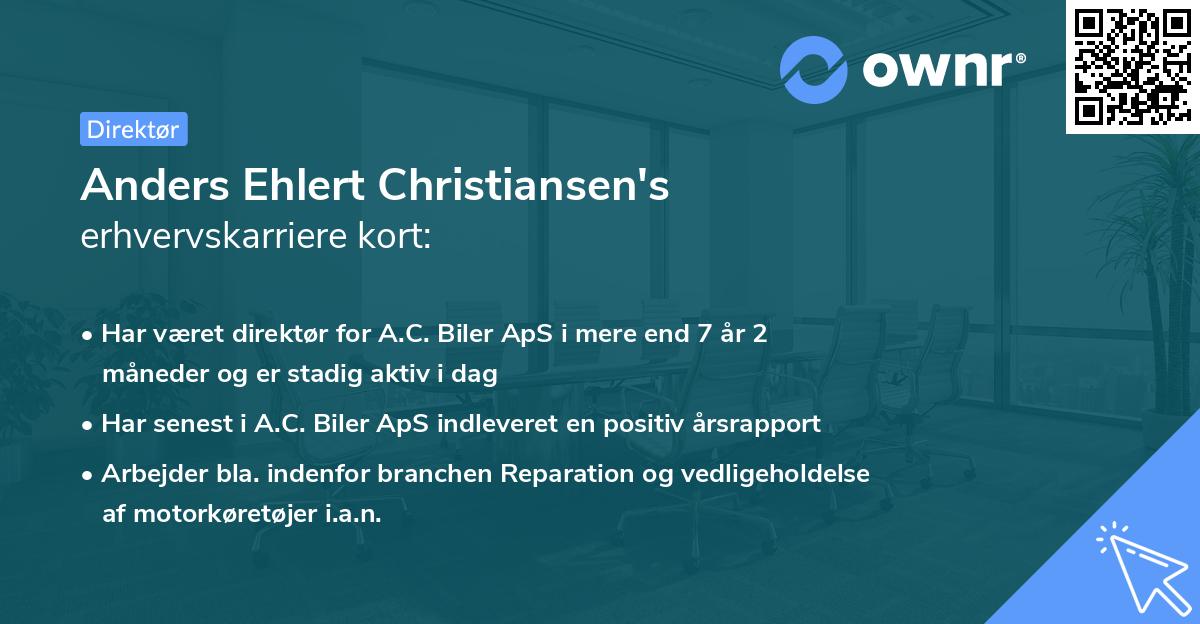 Anders Ehlert Christiansen's erhvervskarriere kort