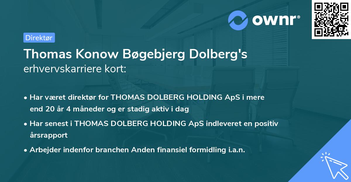 Thomas Konow Bøgebjerg Dolberg's erhvervskarriere kort