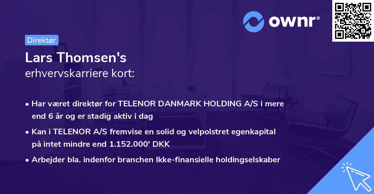 Lars Thomsen's erhvervskarriere kort