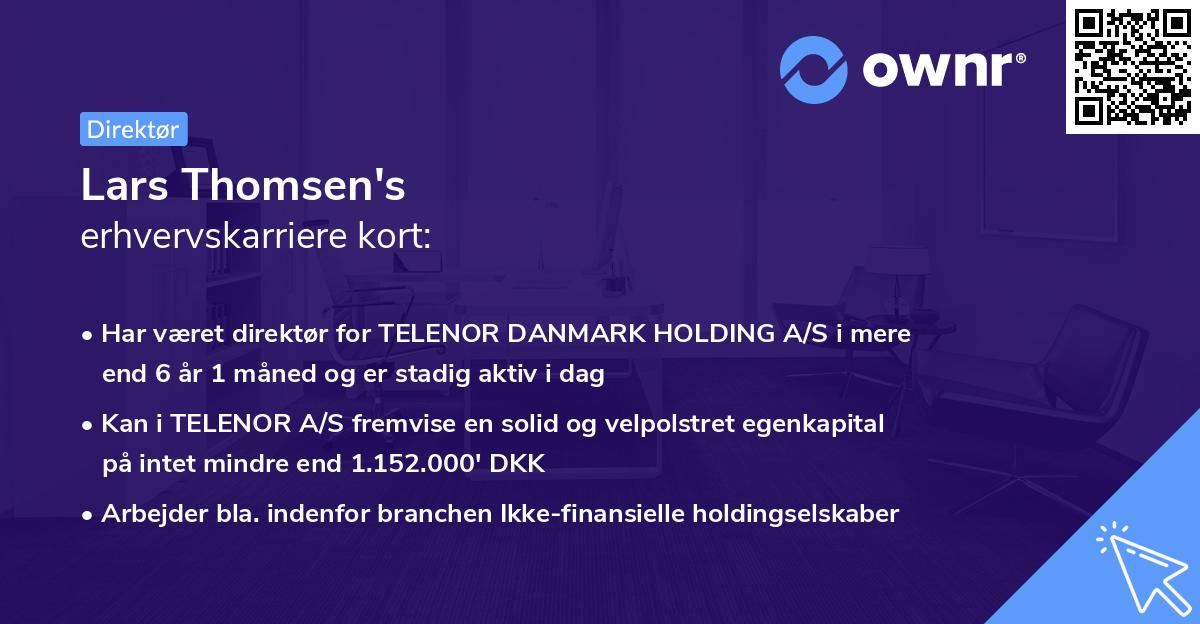 Lars Thomsen's erhvervskarriere kort