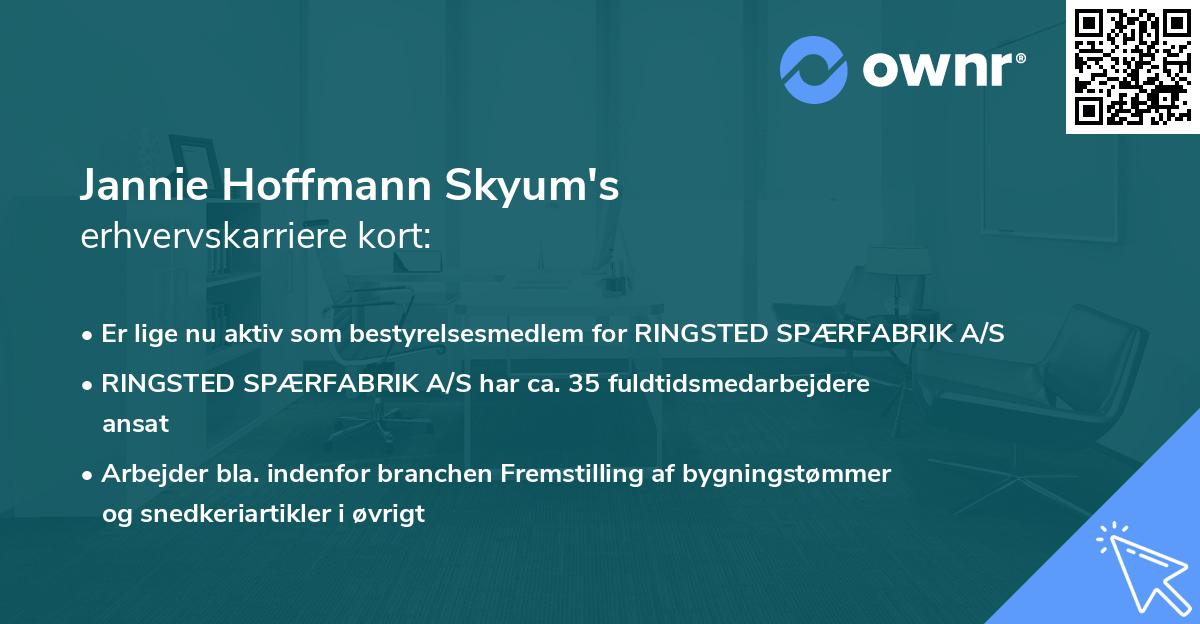 Jannie Hoffmann Skyum's erhvervskarriere kort