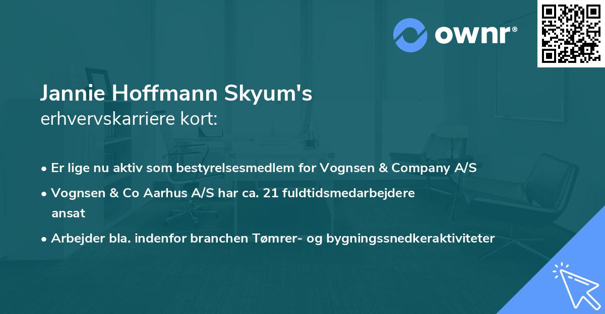 Jannie Hoffmann Skyum's erhvervskarriere kort