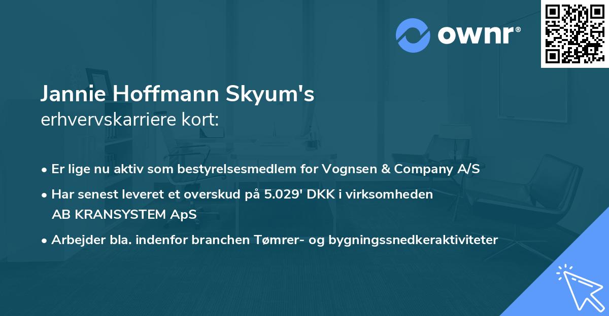 Jannie Hoffmann Skyum's erhvervskarriere kort