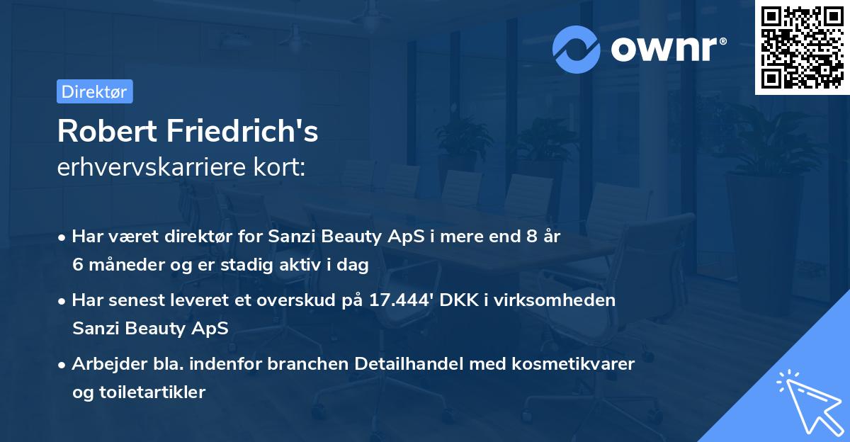 Robert Friedrich's erhvervskarriere kort