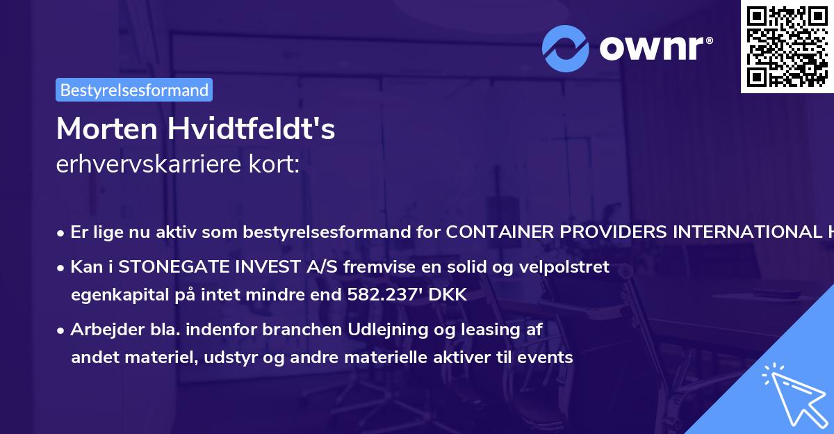 Morten Hvidtfeldt's erhvervskarriere kort