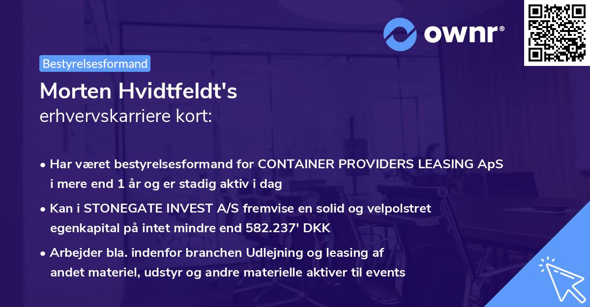 Morten Hvidtfeldt's erhvervskarriere kort