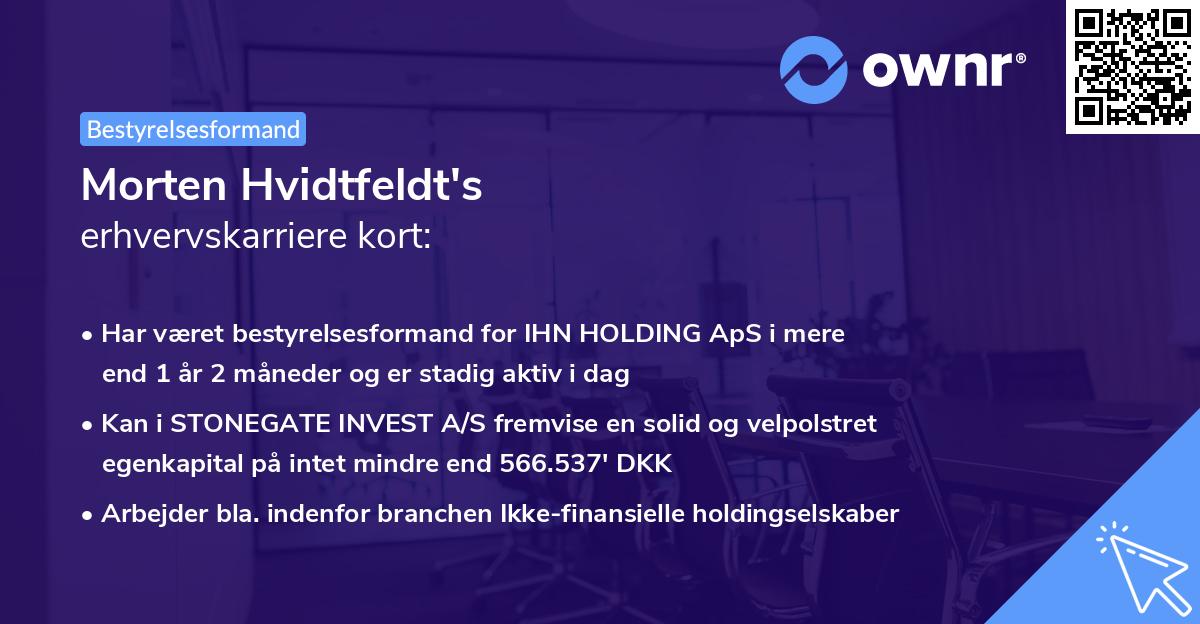 Morten Hvidtfeldt's erhvervskarriere kort