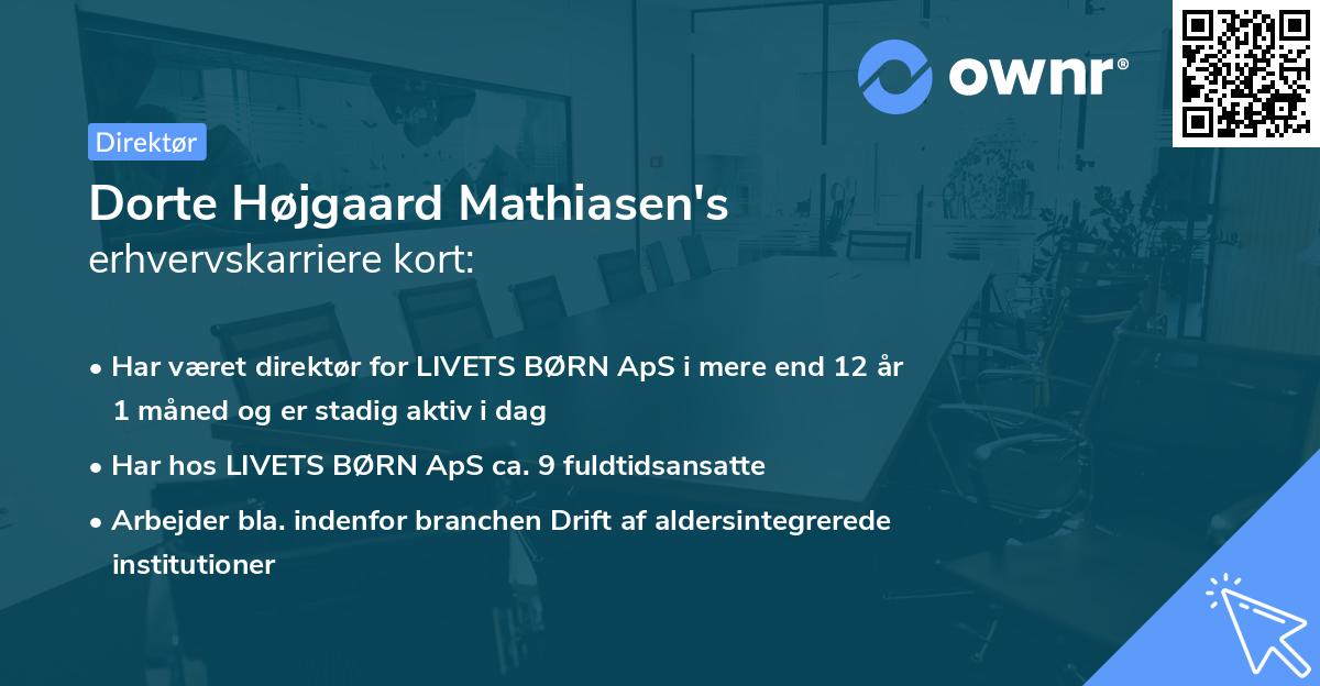 Dorte Højgaard Mathiasen's erhvervskarriere kort