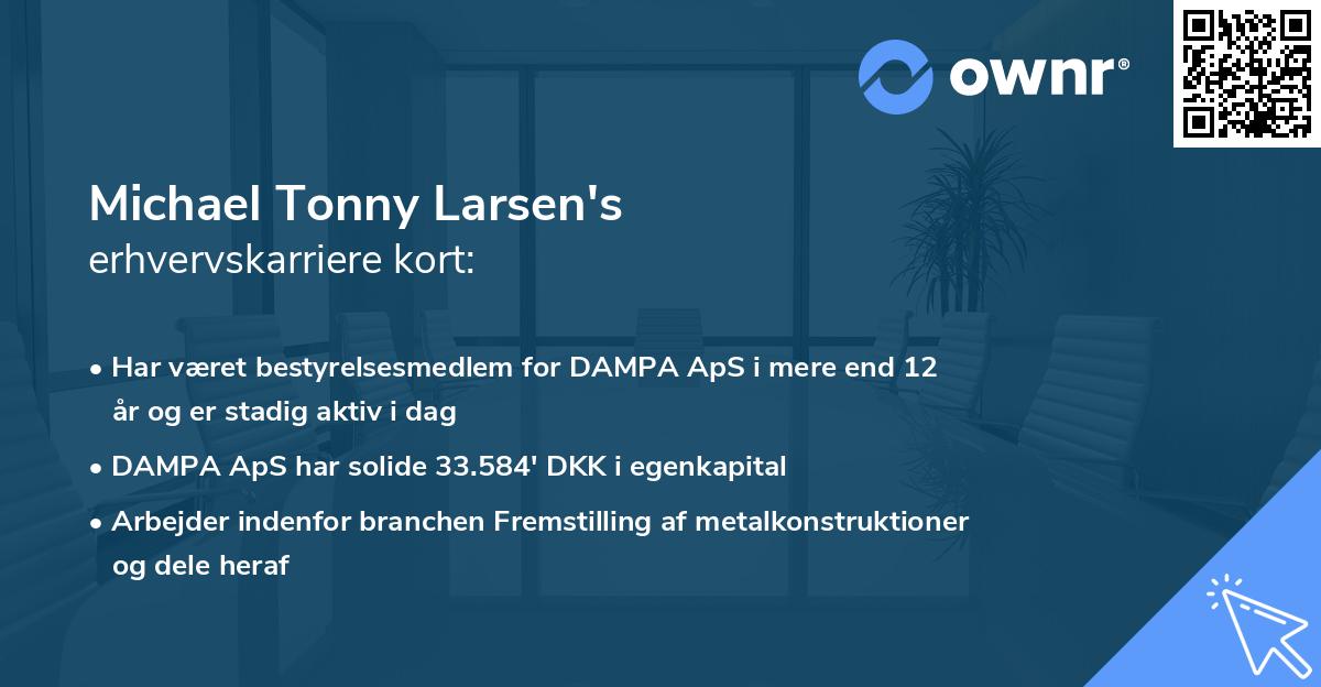 Michael Tonny Larsen's erhvervskarriere kort