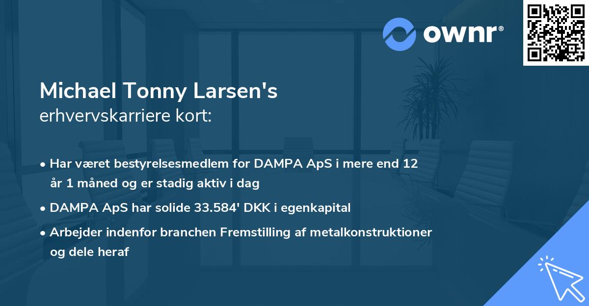 Michael Tonny Larsen's erhvervskarriere kort
