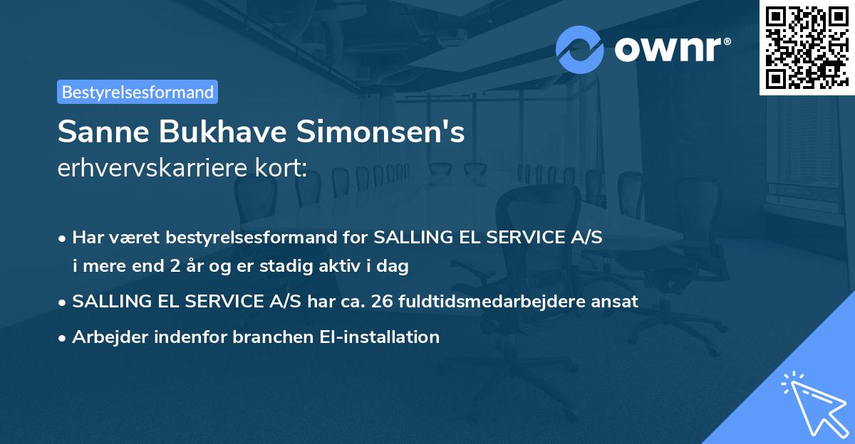 Sanne Bukhave Simonsen's erhvervskarriere kort