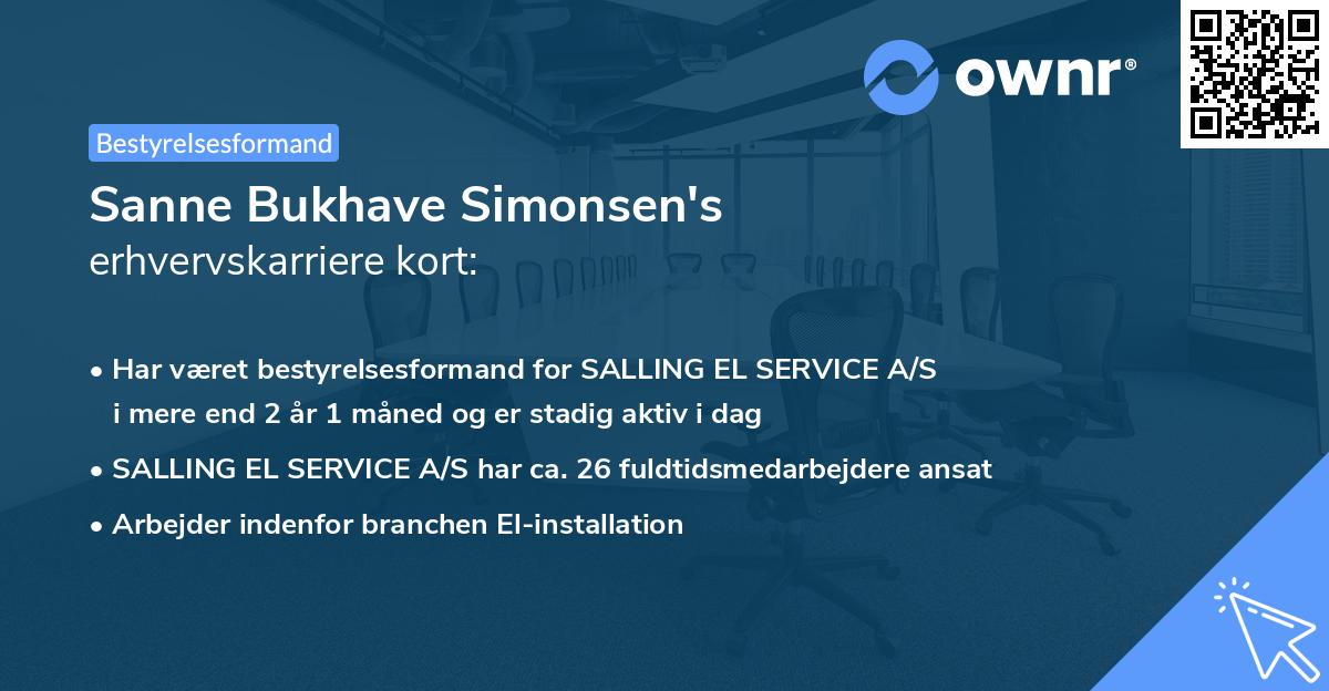 Sanne Bukhave Simonsen's erhvervskarriere kort
