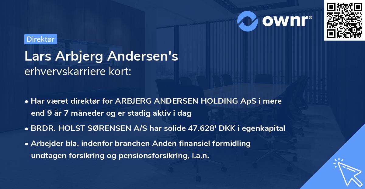 Lars Arbjerg Andersen's erhvervskarriere kort