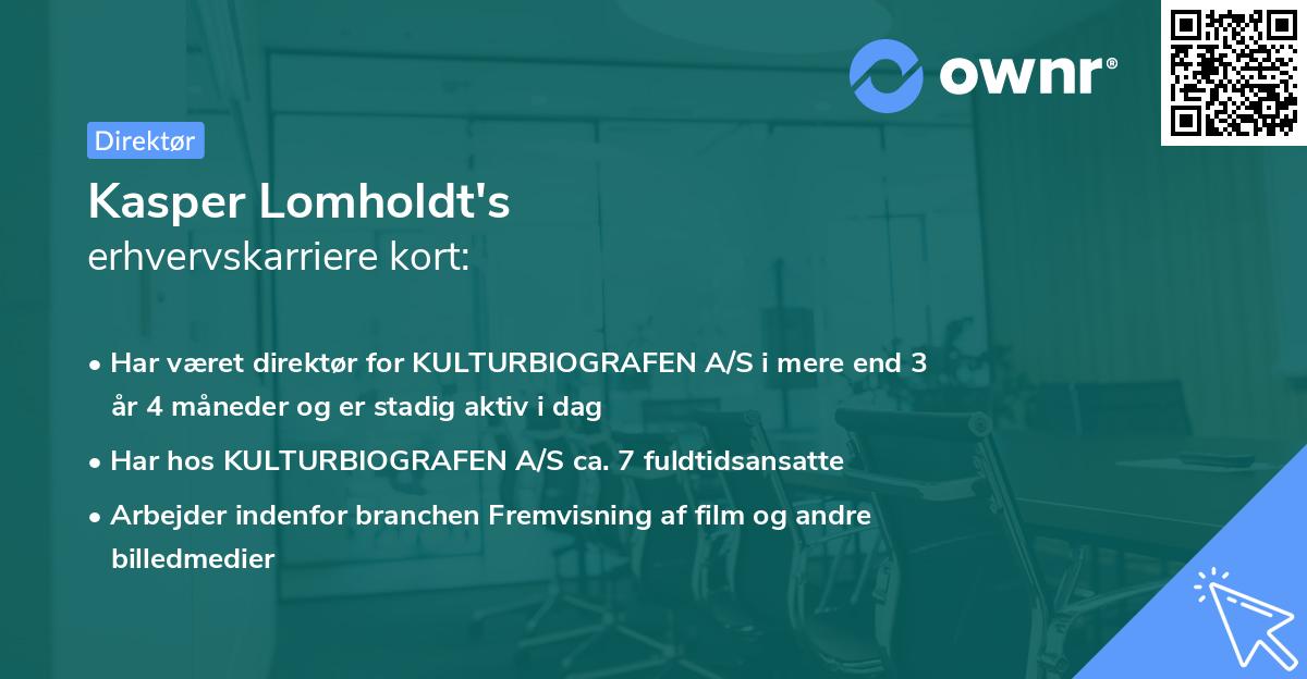 Kasper Lomholdt's erhvervskarriere kort