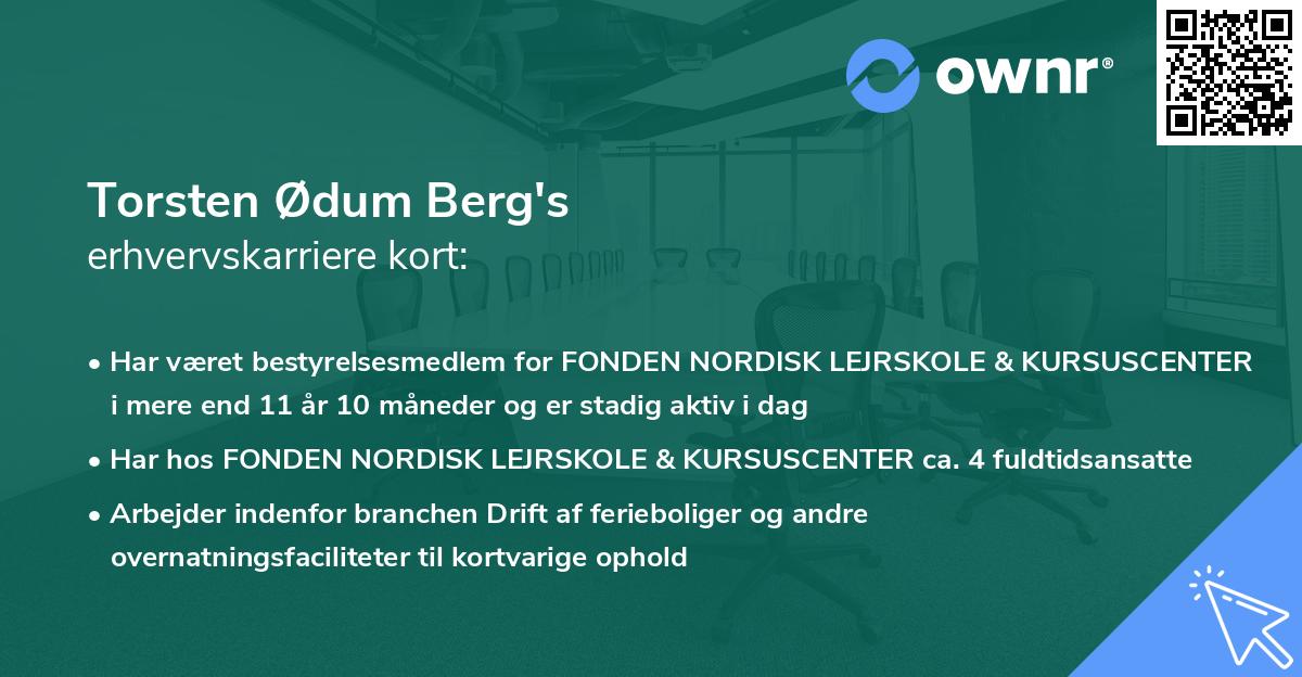Torsten Ødum Berg's erhvervskarriere kort