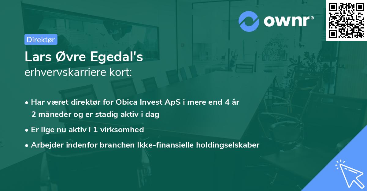 Lars Øvre Egedal's erhvervskarriere kort