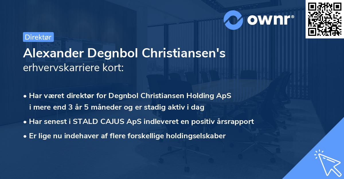 Alexander Degnbol Christiansen's erhvervskarriere kort