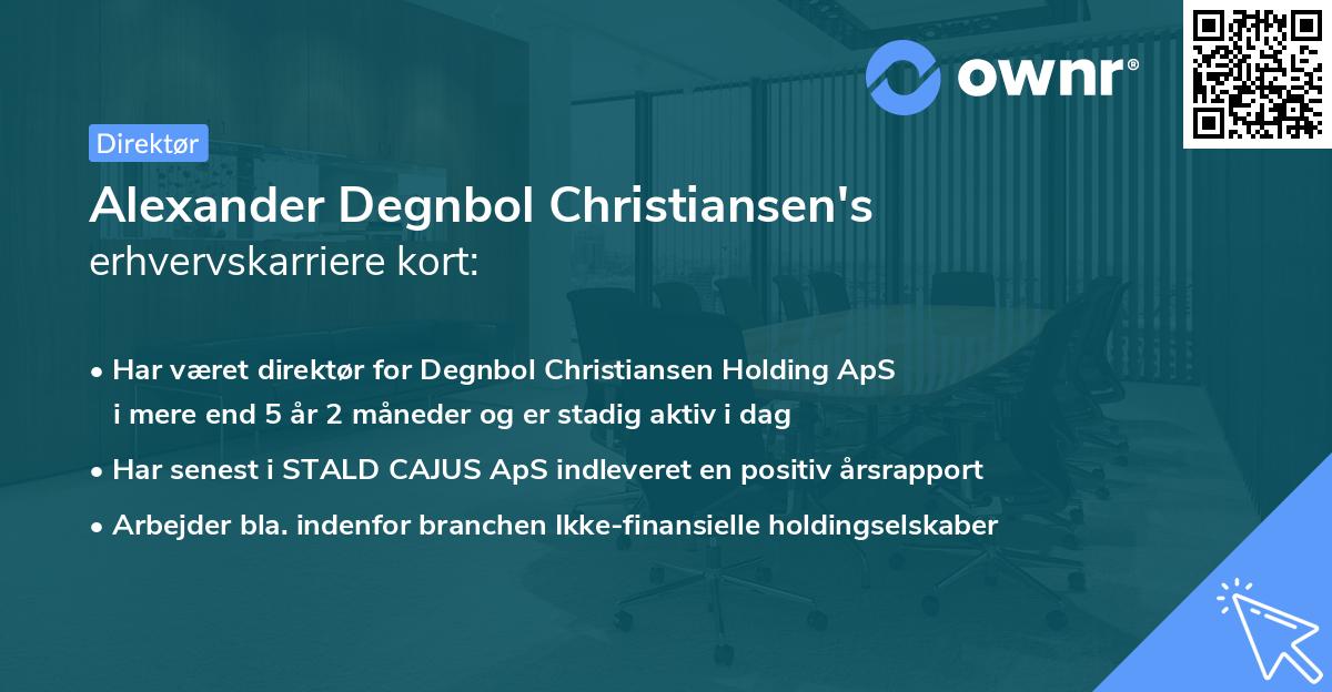 Alexander Degnbol Christiansen's erhvervskarriere kort