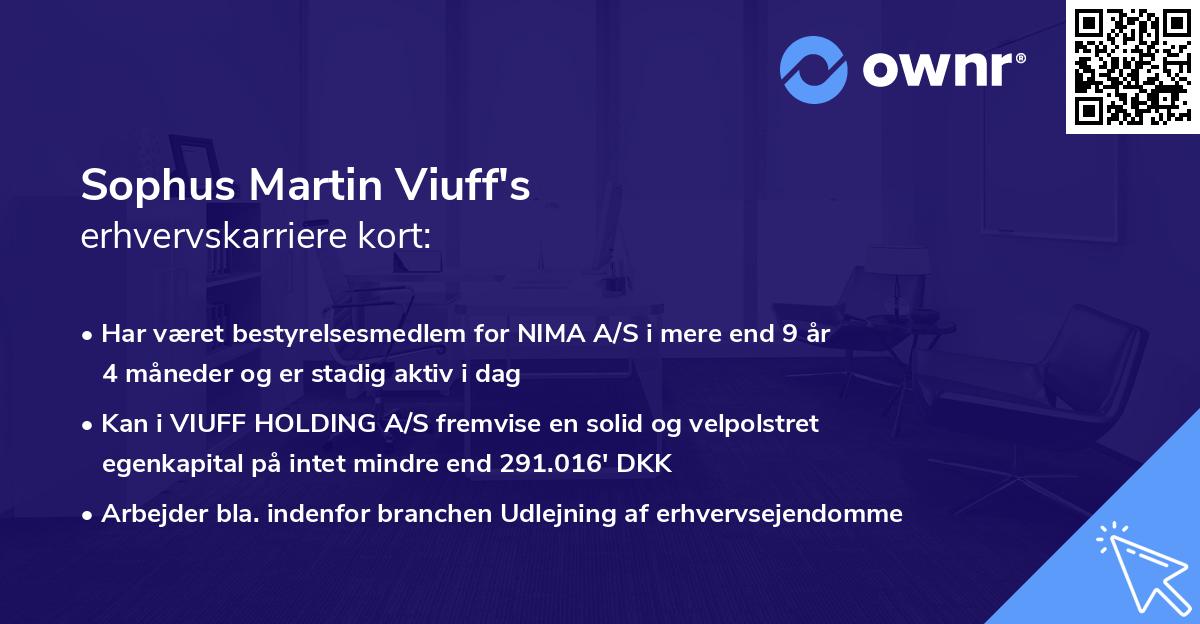 Sophus Martin Viuff's erhvervskarriere kort
