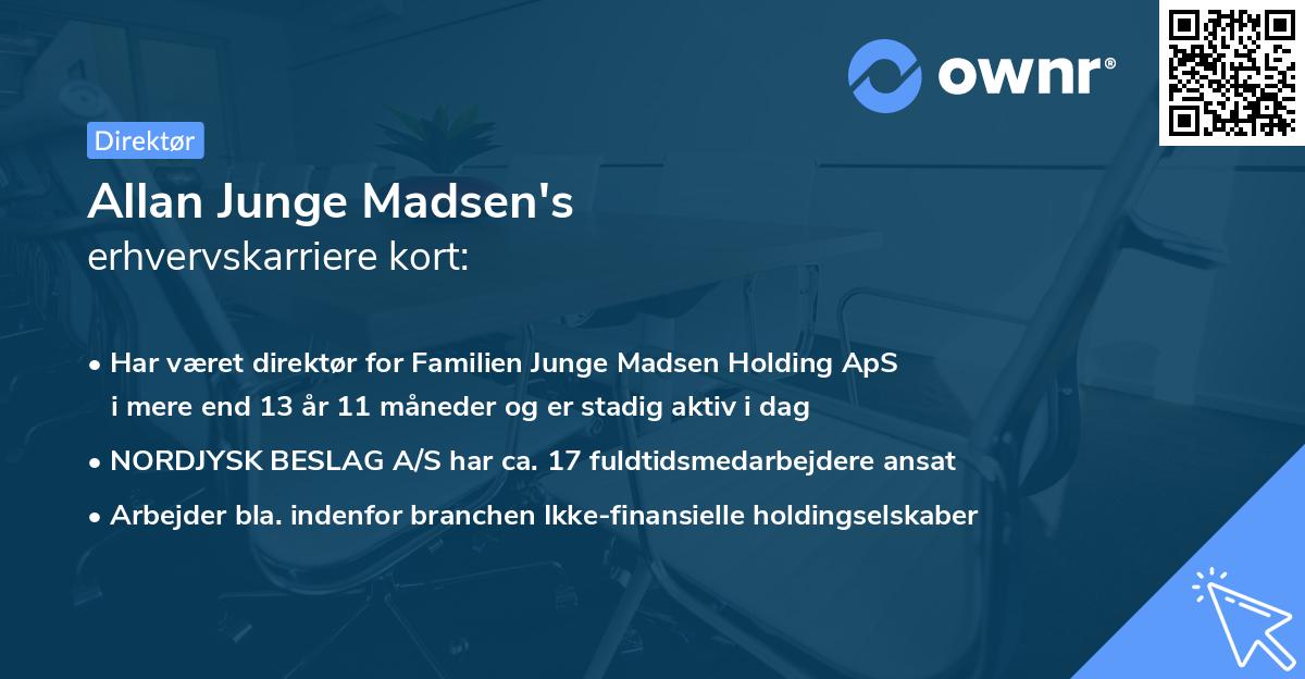 Allan Junge Madsen's erhvervskarriere kort