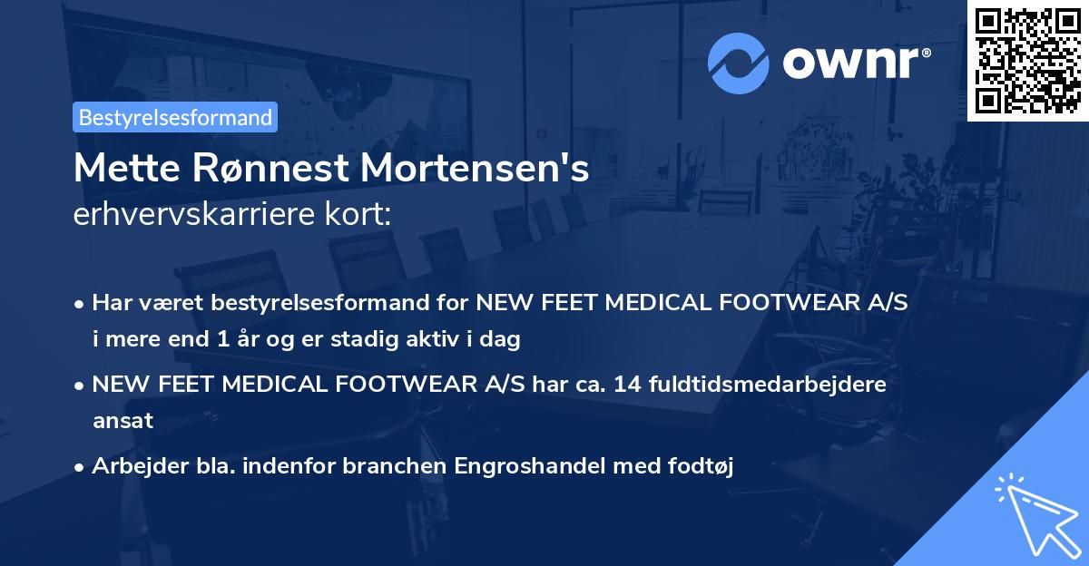 Mette Rønnest Mortensen's erhvervskarriere kort