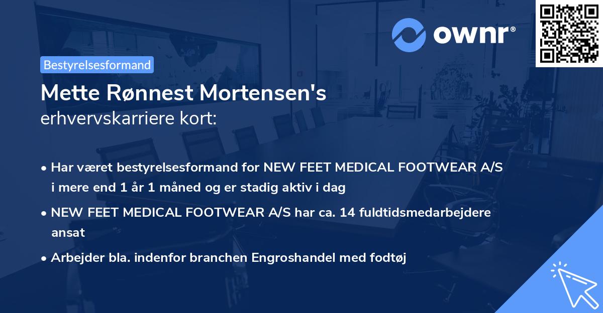 Mette Rønnest Mortensen's erhvervskarriere kort