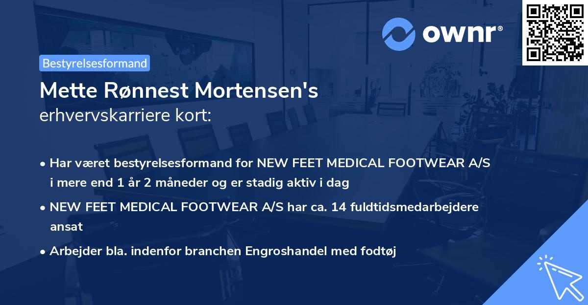 Mette Rønnest Mortensen's erhvervskarriere kort
