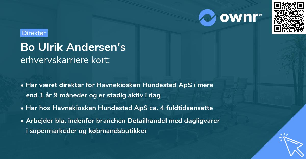 Bo Ulrik Andersen's erhvervskarriere kort