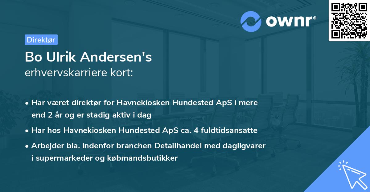 Bo Ulrik Andersen's erhvervskarriere kort