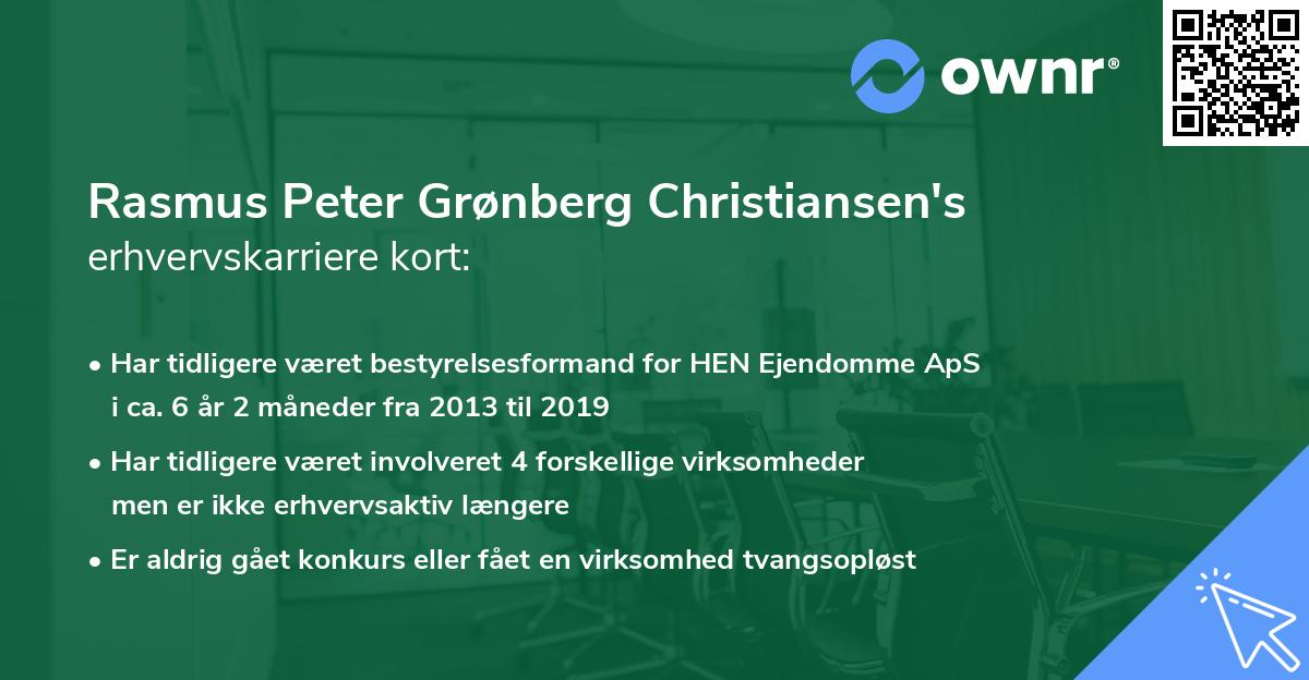 Rasmus Peter Grønberg Christiansen's erhvervskarriere kort