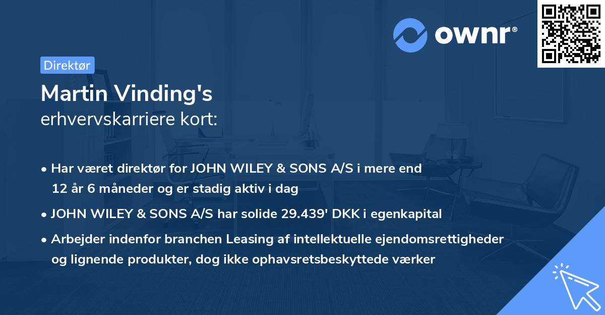 Martin Vinding's erhvervskarriere kort