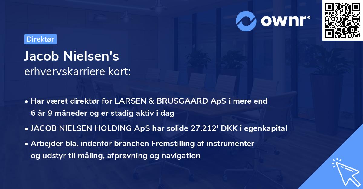 Jacob Nielsen's erhvervskarriere kort