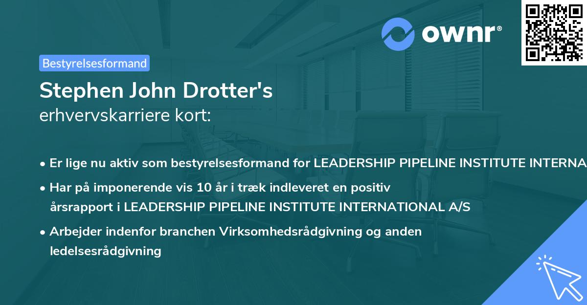 Stephen John Drotter's erhvervskarriere kort