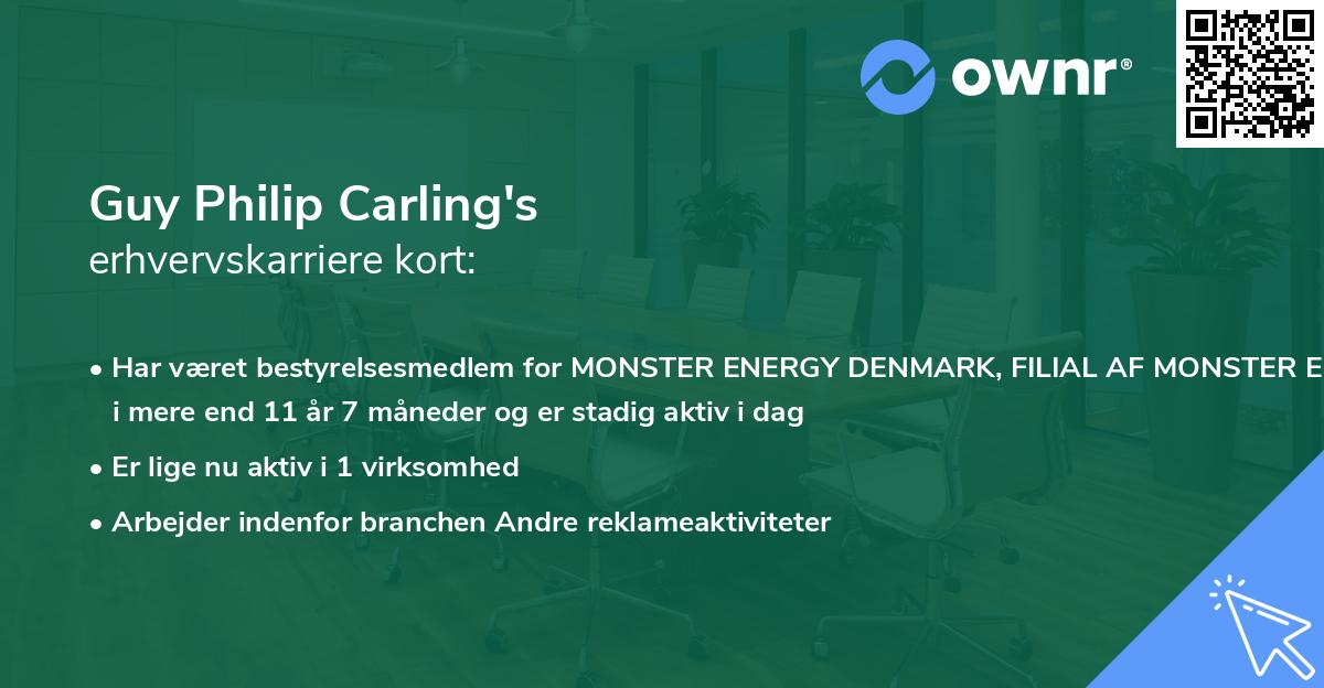 Guy Philip Carling's erhvervskarriere kort