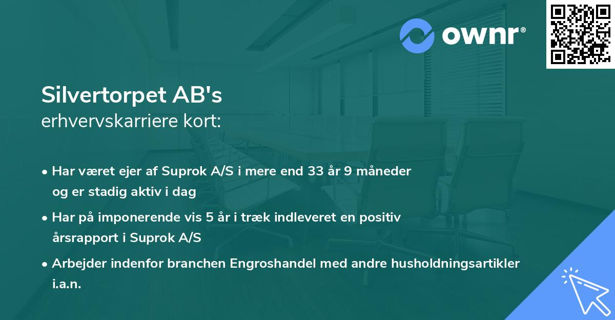 Silvertorpet AB's erhvervskarriere kort