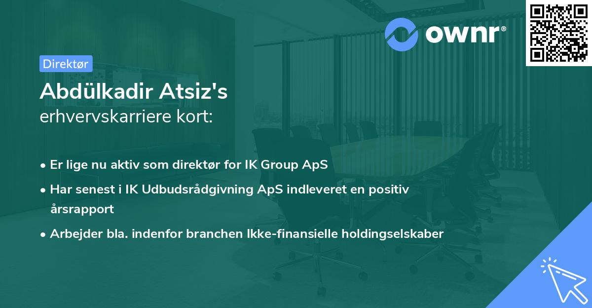 Abdülkadir Atsiz's erhvervskarriere kort