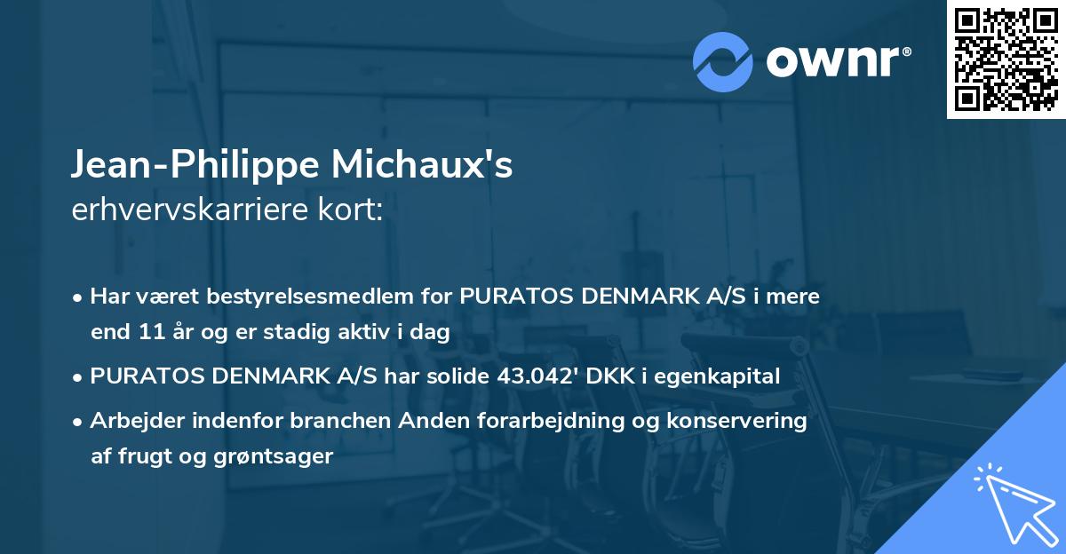 Jean-Philippe Michaux's erhvervskarriere kort